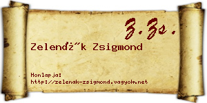 Zelenák Zsigmond névjegykártya