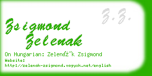 zsigmond zelenak business card